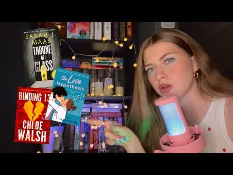 ASMR Book Tour •☆• kinda chaotic, soft whisper rambling, tapping, book recs