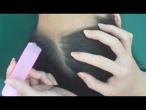 ASMR Real Person Head Scratch, Hair Combing, Hair Parting No Talking For Anxiety Relief