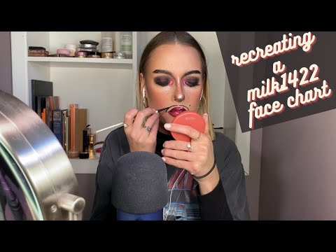 ASMR | recreating a Milk1422 face chart