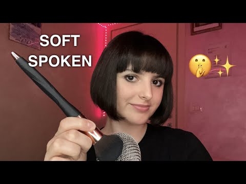 ASMR Whisper Ramble💖🤫 (SOFT SPOKEN + mic brushing🖌️🎙️)