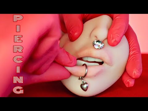 ASMR | COLOCANDO PIERCING (boca realista)