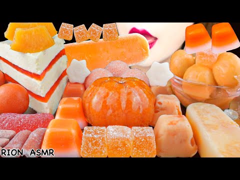 【ASMR】ORANGE DESSERTS🍊CANDIED ORANGE,ORANGE CHEESECAKE,NIK-L-NIP WAX BOTTLE MUKBANG 먹방 EATING SOUND