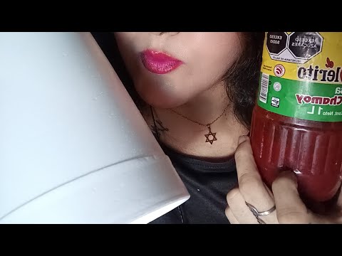 ASMR chamoy con Miguelito en vaso de unicel 