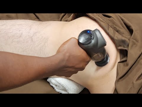Using My Massage Gun From Bob and Brad On A Weight Lifter's Glutes