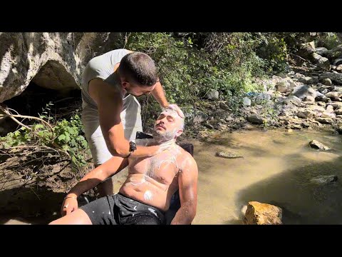ASMR Body, Head, Arm, Leg and Foot Massage in the Middle of the Stream