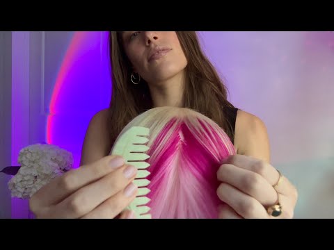 ASMR | Scalp treatment (scalp massage, hair brushing, whisper, personal attention)