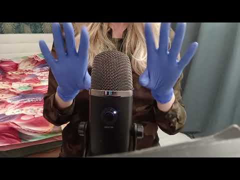 ASMR Pure Tingles:  Blue Gloves  (No Talking)