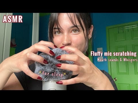 ASMR | Fluffy Mic Scratching For You To Sleep w/ Mouth Sounds, Saying 'Close Your Eyes', Fake Nails
