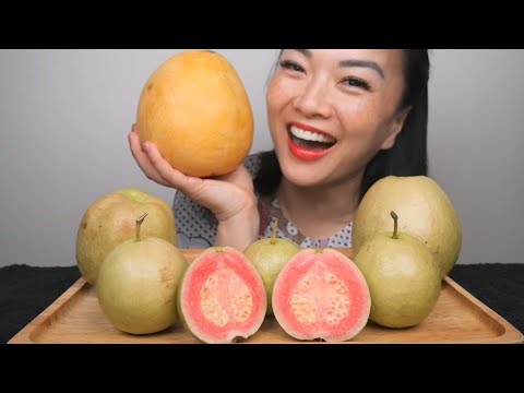 GIANT FRUIT *MANGO + GUAVA (ASMR EATING SOUNDS) LIGHT WHISPERS | SAS-ASMR