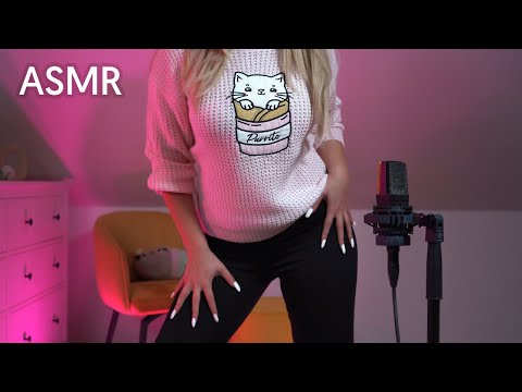 ASMR | Sweater and Yoga Leggings (fabric scratching) 🤍🎧