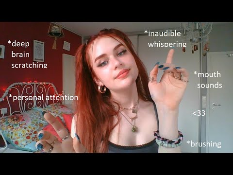 ASMR deep brain scratching, brushing, personal attention, inaudible whispering...ASMR deutsch/german