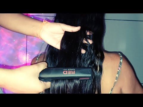 ASMR Aplicado- Penteando e fazendo chapinha