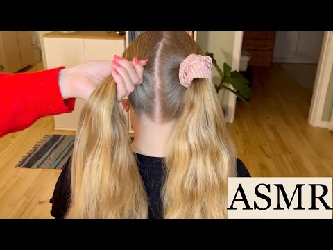 ASMR | Hair Styling - Pigtails & Braiding (No Talking)