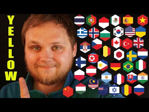 ASMR Whispering color YELLOW in 30+ Different Languages 💛
