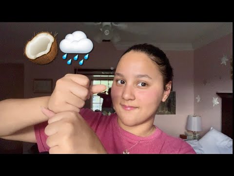 ASMR Coconut Rain Trigger 🥥🌧️ (rambles)