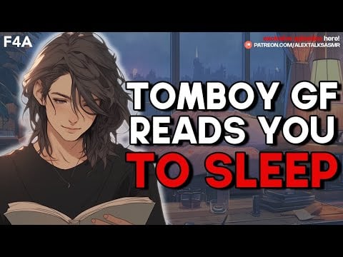 [F4A] Tomboy girlfriend reads to you in bed [sleep story] [cozy] [rain] [fall asleep fast] ASMR