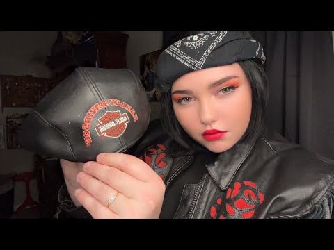 Biker Chick Roleplay | Getting you ready for a party! Leather Jacket Sounds ASMR 