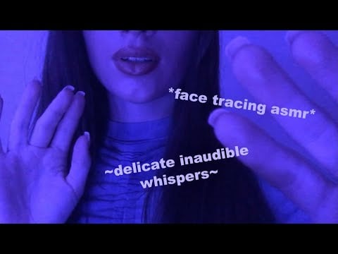 ASMR | Face tracing with delicate inaudible whispers and hand movements 🪐🧞‍♀️