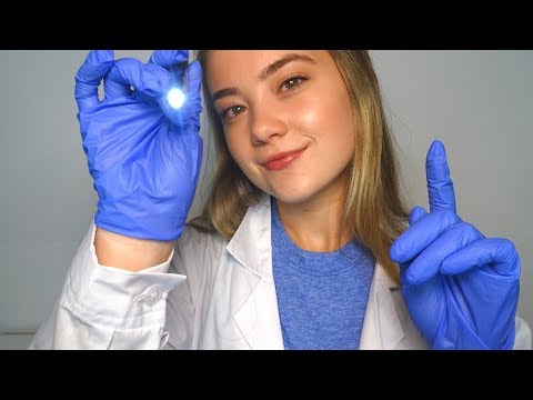 ASMR EYE EXAM DOCTOR ROLE PLAY! Latex Gloves, Writing Sounds, Binaural ...