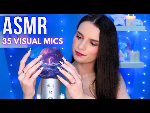 ASMR 35 Hypnotic Visual Mics & Triggers 💜 Mic Scratching , Tapping etc.💜 No Talking for Sleep 😴