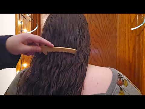 💘 ASMR Wet Curly Hair Brushing & Combing 💘
