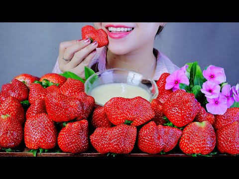 ASMR DÂU MỘC CHÂU - MỘC CHÂU STRAWBERRIES EATINGG SOUNDS | LINH-ASMR