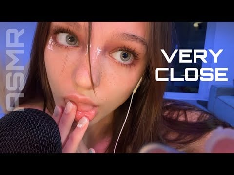 ASMR ☆ Close Up Spit Painting, Mouth Sounds & Hand Movements
