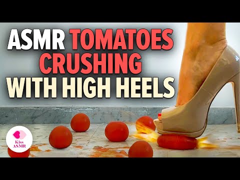 ASMR | Crushing Tomatoes with High Heels 4K