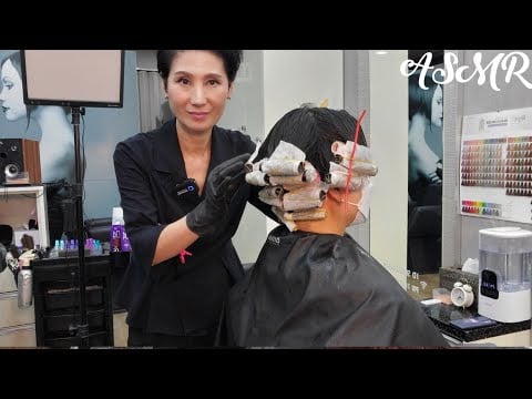 미용실 ASMR   뿌리매직 디지털셋팅 C컬펌   Root Magic Digital Setting C Curl Perm/Korean hair salon
