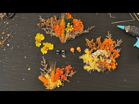 DIY Dried Flower Hair Clip for Bridal and Wedding Hairstyles - earrings Easy and Simple 🤣