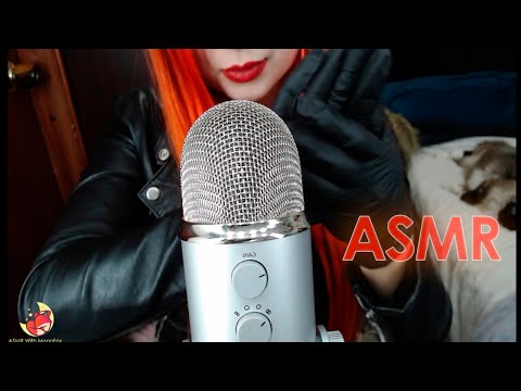 [ASMR] Nitrile Gloves sounds 🧤 with leather jacket 🧥💖