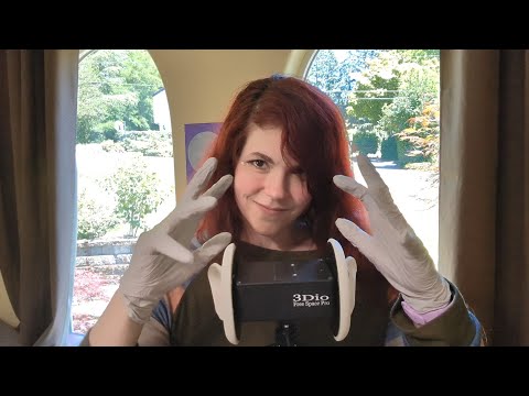 ASMR - Glove Triggers (Nitrile) - Binaural Glove Sounds with Soft Speaking and Whispering