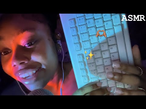 ASMR| ASMR Keyboard Typing Sounds + Positive Affirmation Whispers✨🫶🏽 