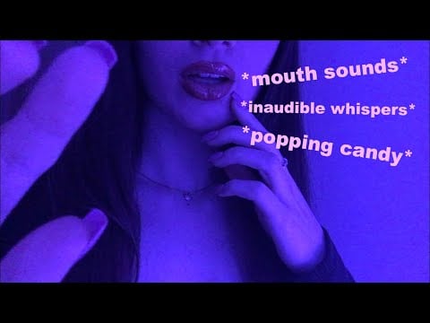 ASMR | Inaudible whispers and mouth sounds with *popping candy* | Triple the tingles ✨👄