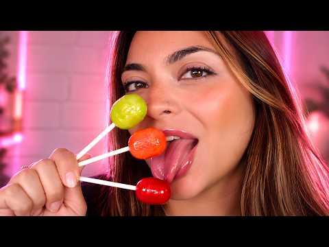 ASMR 3 Lollipops + Bubble Gum 🍭 Intense Mouth Sounds, Licking & Sucking