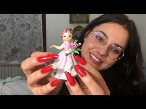 ASMR Long Nail Tapping on Knick-knacks Show and Tell