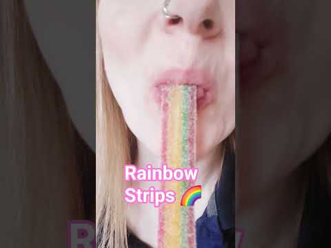 Rainbow Stripes #asmr #visualtingle #mukbang #yummy #fyp #shorts #mouthsounds