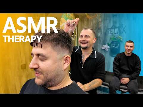 ASMR | Amazing Sleep Massage At The Barber Shop (asmr head massage)