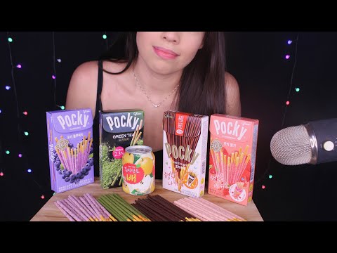 ASMR MUKBANG Pocky - Comendo Pocky's diferentes Sons Crocantes