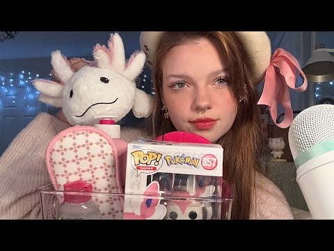 ASMR Soft Pink Triggers 🌸 | Tapping, Scratching, Tracing + Whisper Rambles