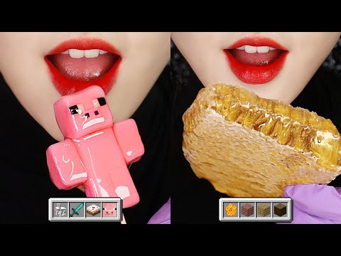 MINECRAFT FOOD, HONEYCOMB, SUGAR FONDANT TANGHULU EATING SOUND ASMR 🍯