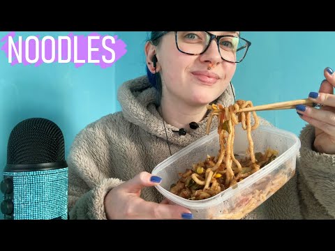 ASMR Eating Pork Belly Noodles & Reading Random Noodle Facts 🍜