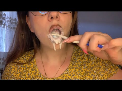 ASMR | 🥥 Oil Pulling and Teeth Brushing🦷 🪥 💛💚