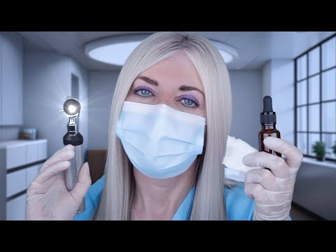 ASMR Ear Exam & Deep Ear Cleaning - Otoscope, Ear Drops, Wiping, Picking, Brushing, Gloves, Typing