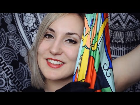 Satin Gloves and Silk Scarf | Fabric Stroking | ASMR