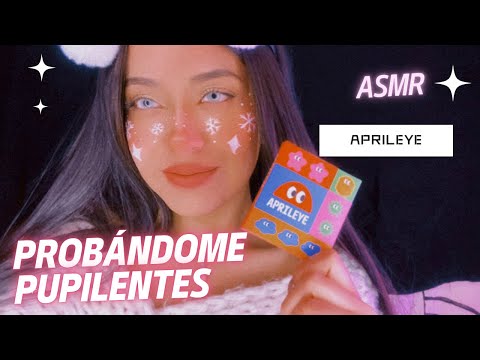 Probándome pupilentes de AprilEye 👁️ | + Unboxing relajante | Andrea ASMR 🦋