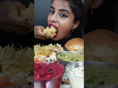 Eating Crispy Aloo Masala Dosa,Ghee Dosa,Sambar,Idli Vada,Poori South Indian Food ASMR Eating Video