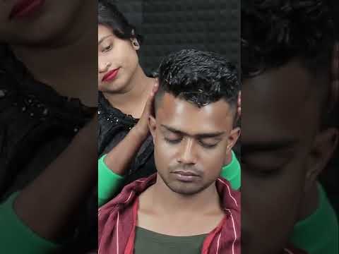 Loud Neck Crack From Indian Female Barber | Relaxing Head And Ear Massage ASMR #shorts