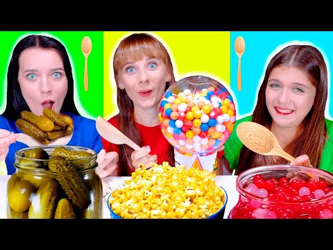 ASMR Eating Spoon Food Challenge Big, Medium, Small