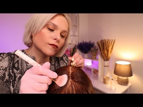 ASMR Sleepy Scalp Check & Scalp Treatment: Scratching, Brushing & Massage